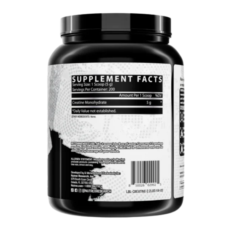 Creatina Nutrex Monohidratada 2.2 libras 200 servicios 2
