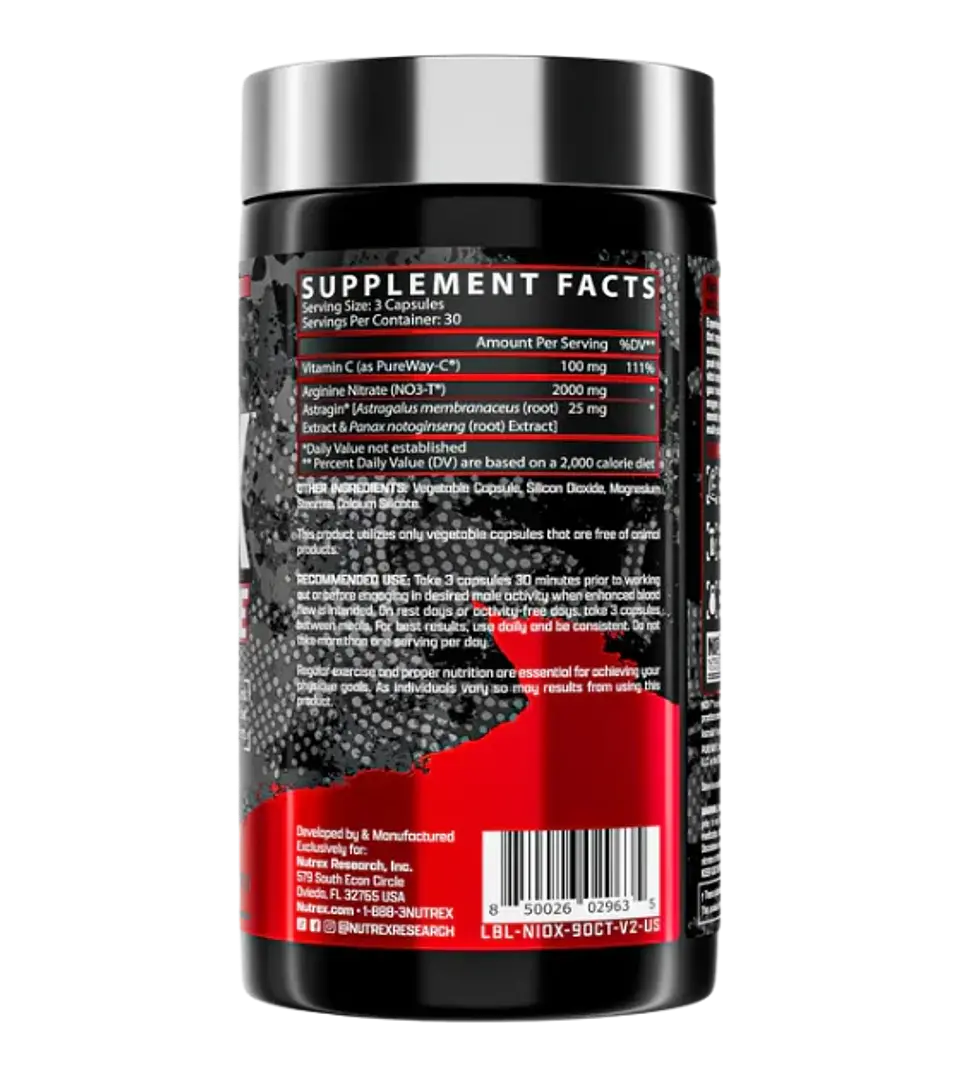 Niox Oxido Nitrico 90 Capsulas Nutrex  2