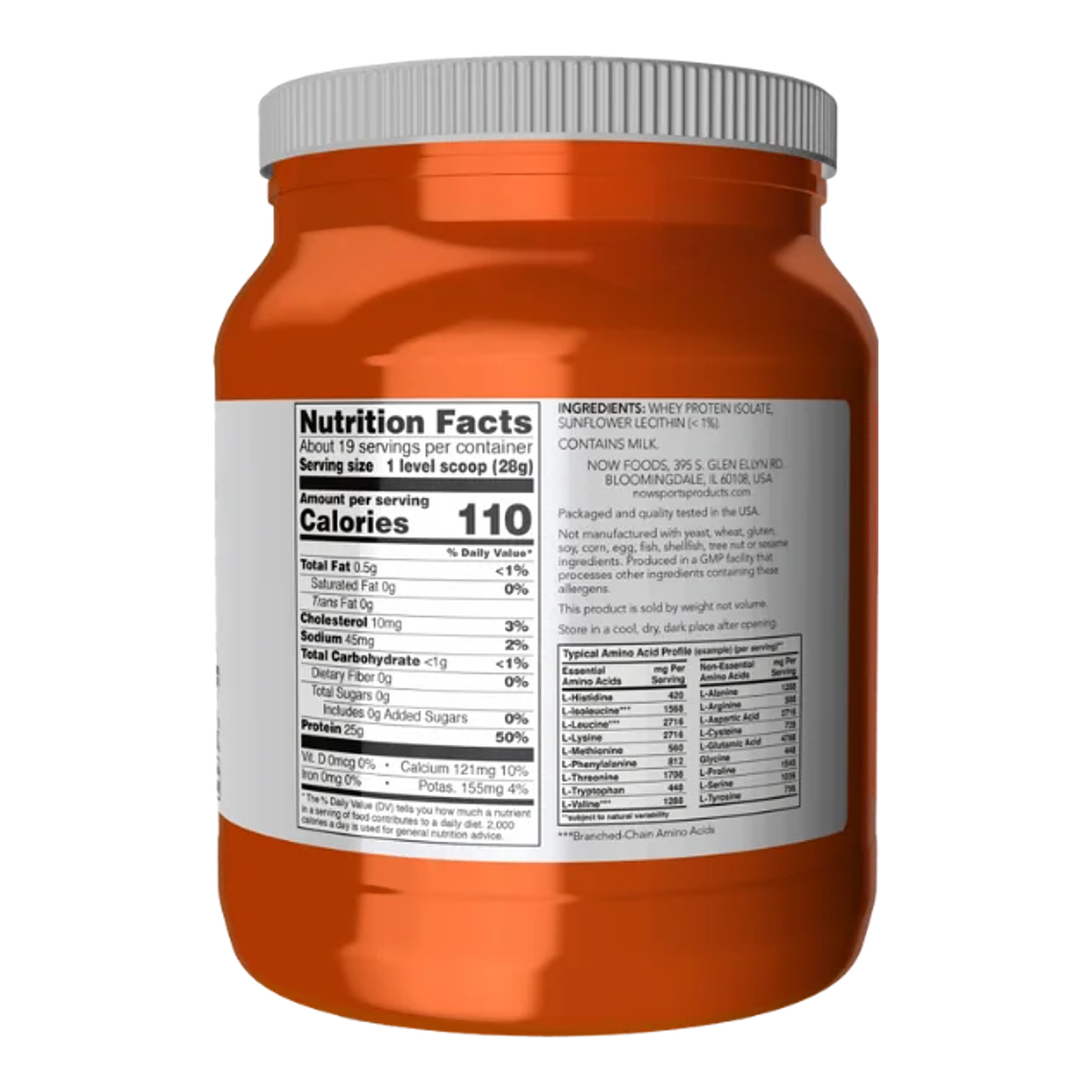 Whey Protein Isolated  1.2 libras Now Sports Sin Sabor  2