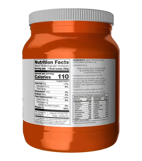 Whey Protein Isolated  1.2 libras Now Sports Sin Sabor 