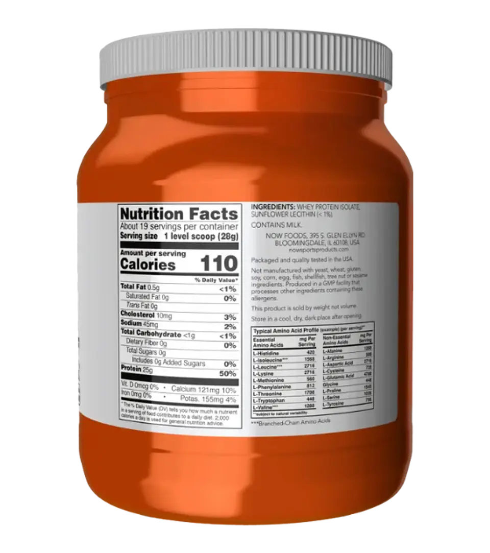 Whey Protein Isolated  1.2 libras Now Sports Sin Sabor  2