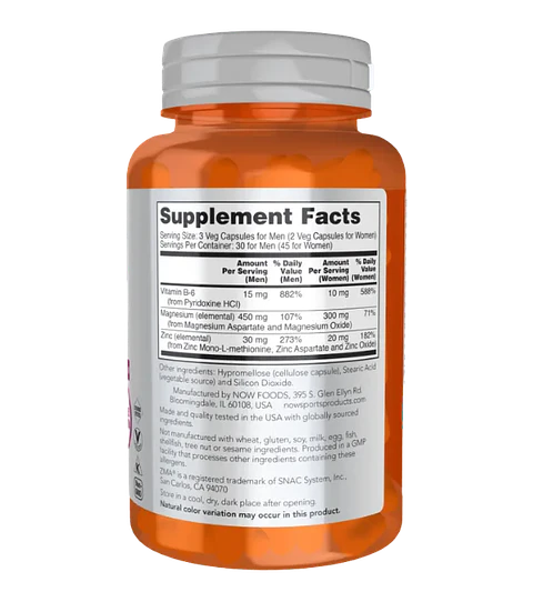 ZMA 90 Capsulas veganas Now Spots 
