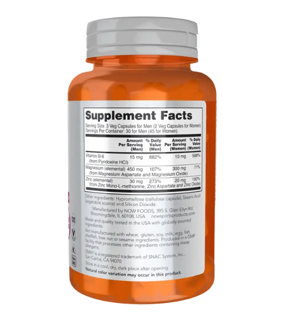ZMA 90 Capsulas veganas Now Spots  2