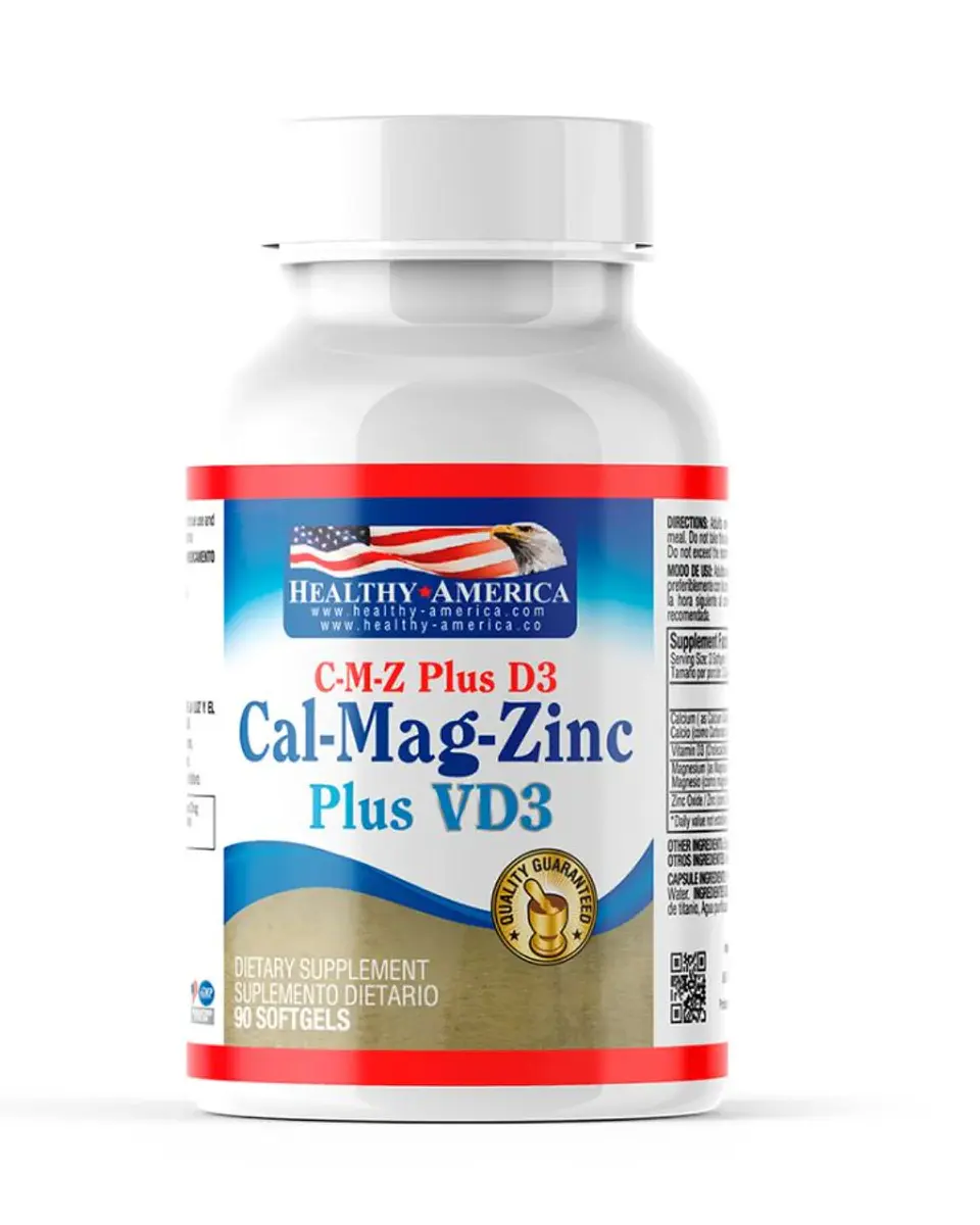 Cal-Mag-Zinc plus VD3 90 softgels Healthy America 1