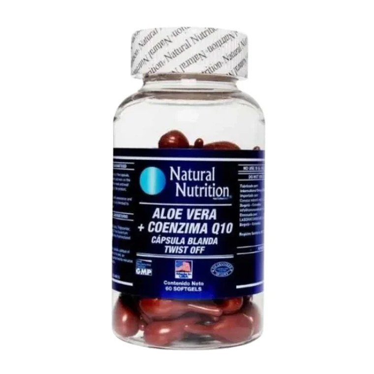 Aloe Vera y Coenzima Q10 60 Softgels Natural Nutrition 1