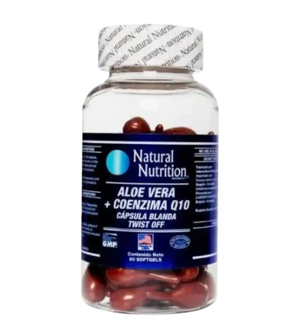 Aloe Vera y Coenzima Q10 60 Softgels Natural Nutrition 1