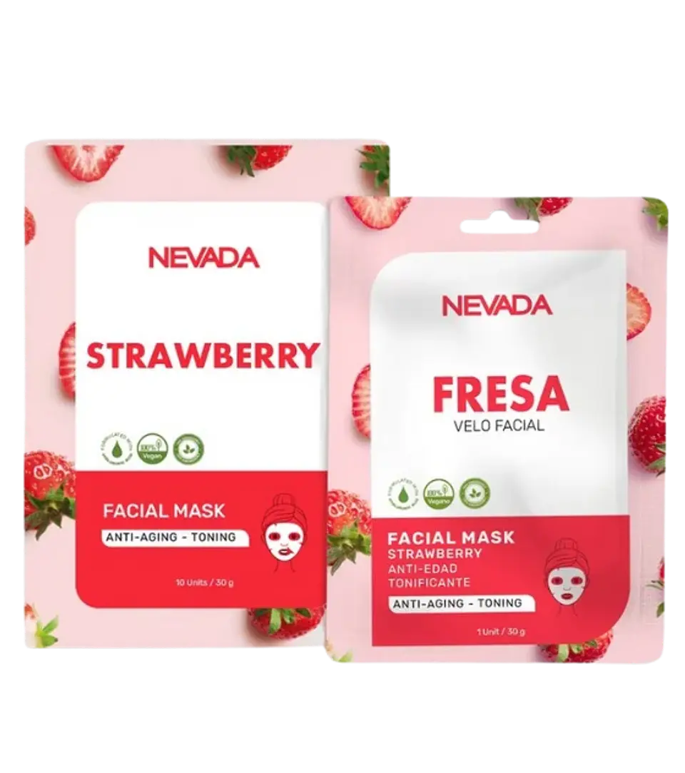 Mascarilla Facial Fresa Caja 10 unidades Nevada 1