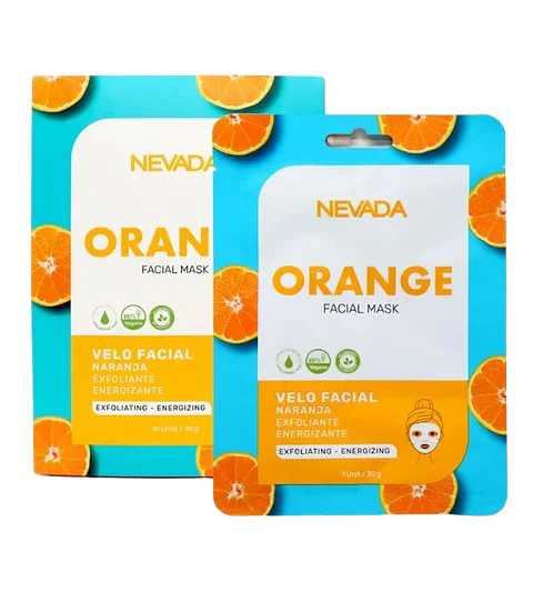 Mascarilla Facial Naranja Caja 10 Unidades Nevada