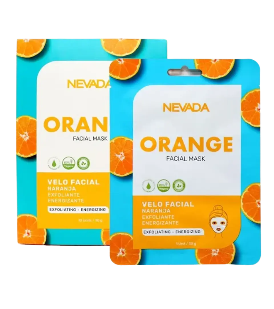 Mascarilla Facial Naranja Caja 10 Unidades Nevada 1