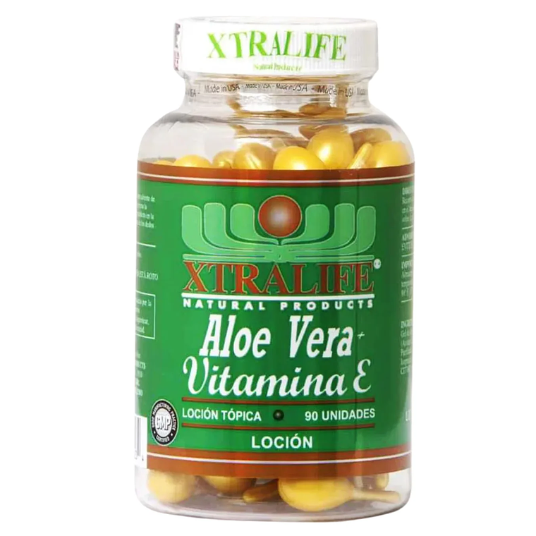 Aloe Vera + Vitamina E Tópica Xtralife 90 Perlas 1
