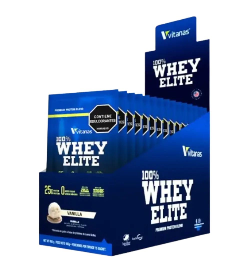 Whey Elite Caja 15 sobres Vainilla Vitanas  1