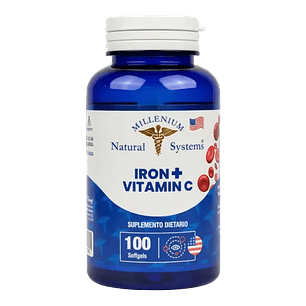 Iron mas Vitamina C 100 softgels System Millenium 