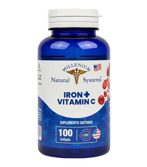 Iron mas Vitamina C 100 softgels System Millenium 