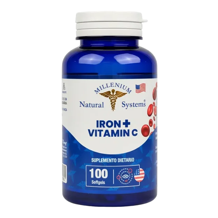 Iron mas Vitamina C 100 softgels System Millenium  1