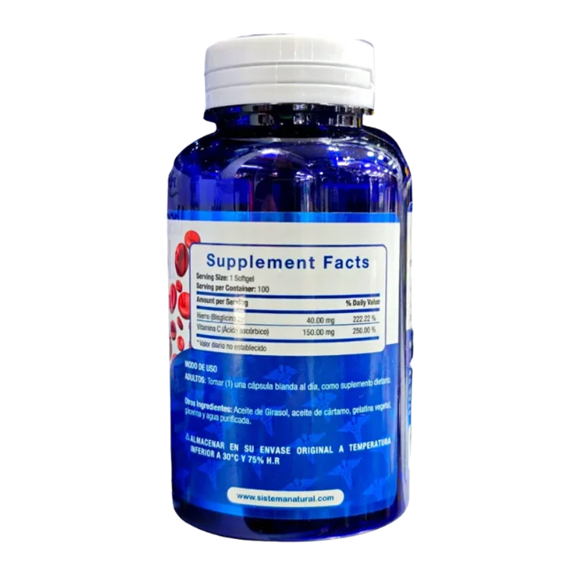 Iron mas Vitamina C 100 softgels System Millenium  2