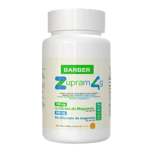 Zupram 4g – Bisglicinato y Citrato de Magnesio Barber 90 Comprimidos