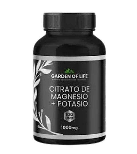 Citrato de Magnesio + Potasio Garden of Life 100 Tabletas