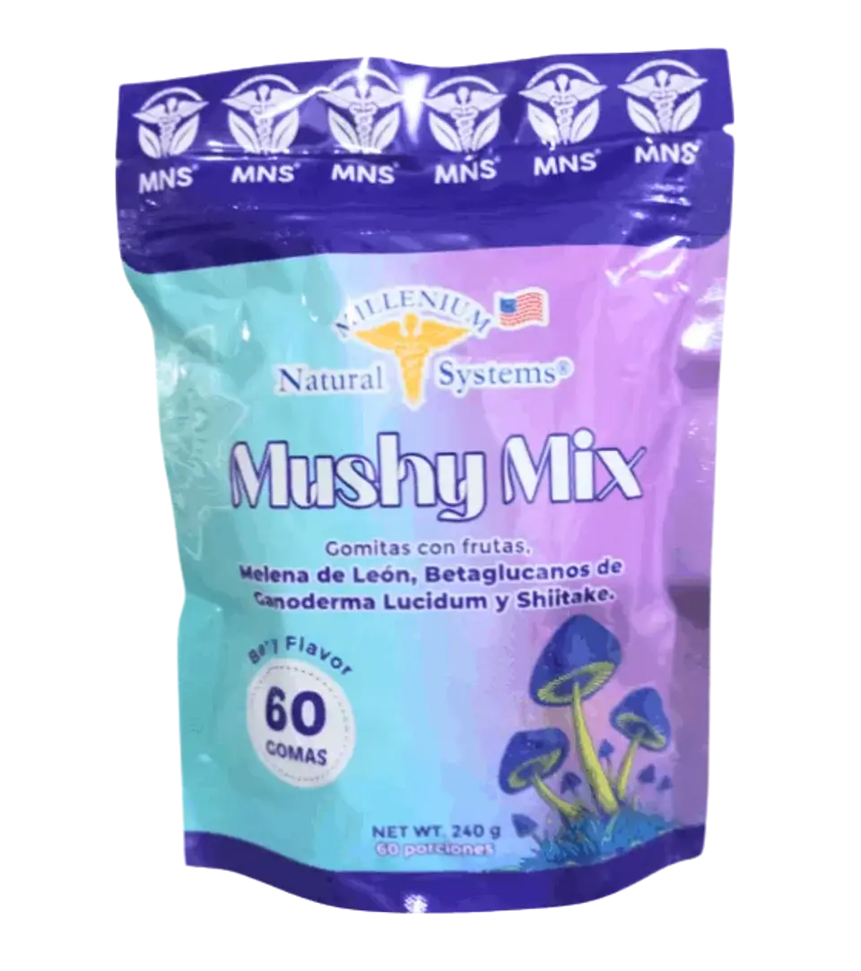 Mushy Mix Melena Leon Ganoderma y Shilajit 60 gomas 1