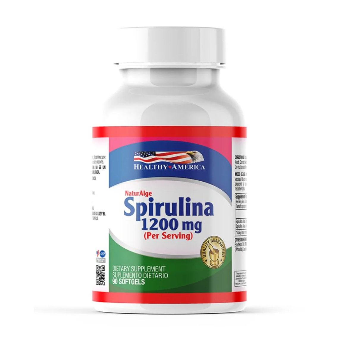 NaturAlge Spirulina 1200 mg 90 Softgels Helathy America 1