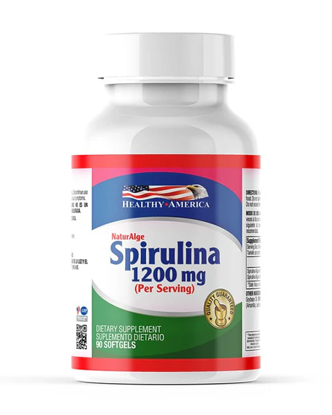 NaturAlge Spirulina 1200 mg 90 Softgels Helathy America