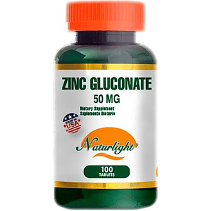 Zinc Gluconate 50 mg Naturlight 100 Tabletas