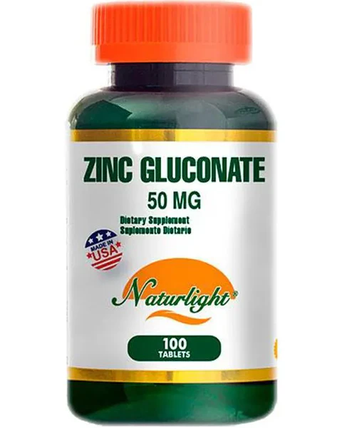 Zinc Gluconate 50 mg Naturlight 100 Tabletas