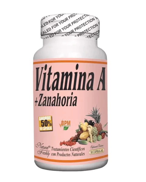 Vitamina A más Zanahoria Natural Freshly 100 Cápsulas