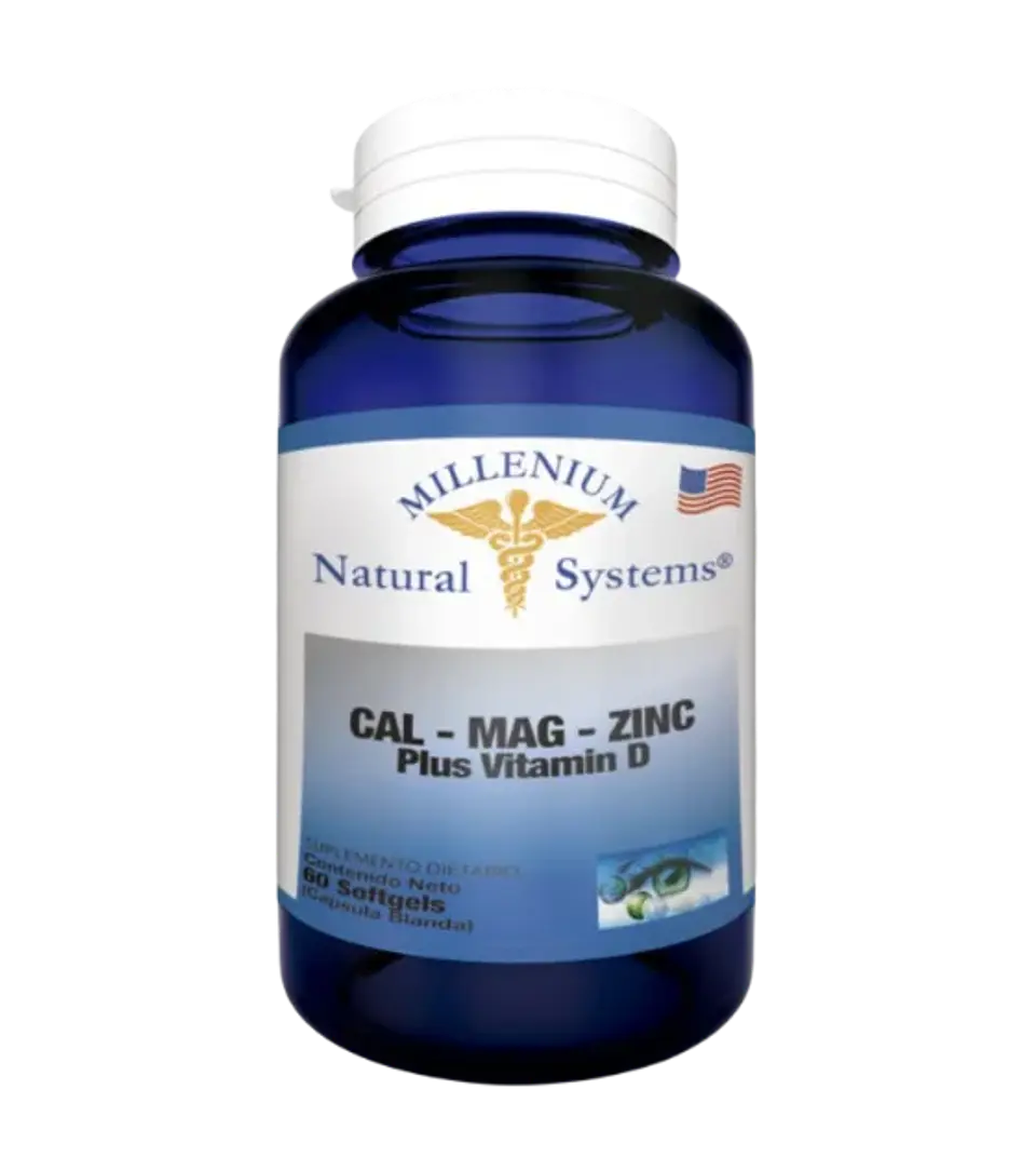 Calcio Magnesio Zinc Plus Vitamina D 60 Softgels Natural Systems 1