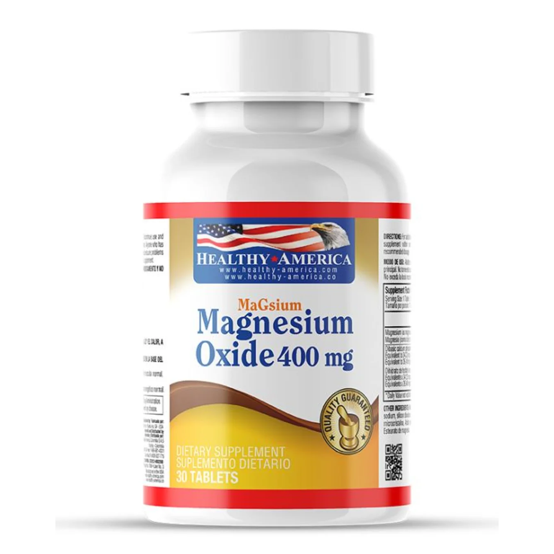 Magnesium Oxide 400 mg 30 Tabletas Healthy America  1