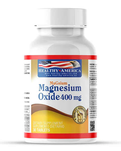 Magnesium Oxide 400 mg 30 Tabletas Healthy America 