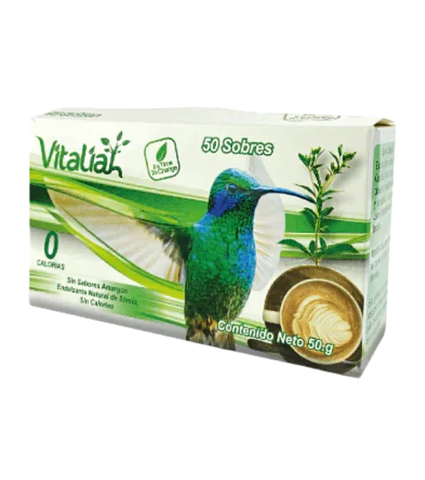 Endulzante Natural de Stevia Vitaliah 50 sobres 