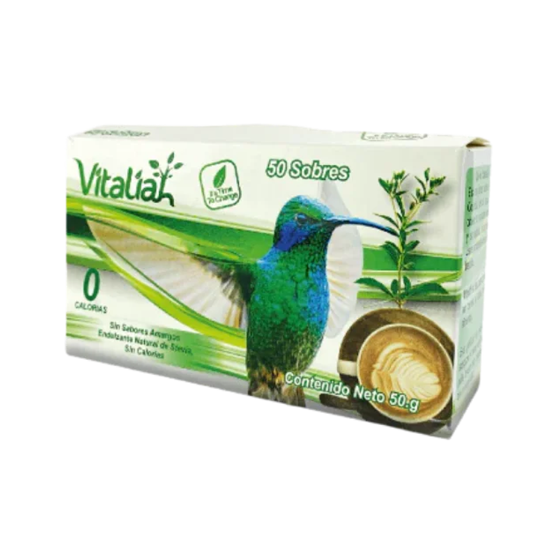 Endulzante Natural de Stevia Vitaliah 50 sobres  2