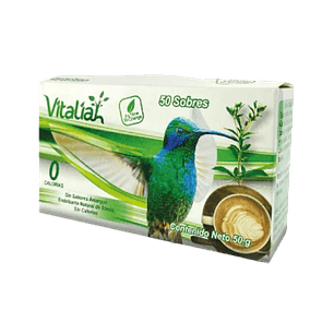 Endulzante Natural de Stevia Vitaliah 50 sobres 