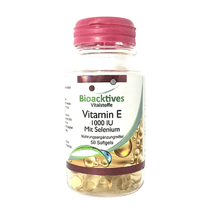 Vitamina E 1000 con Selenio Bioacktives 50 Softgels
