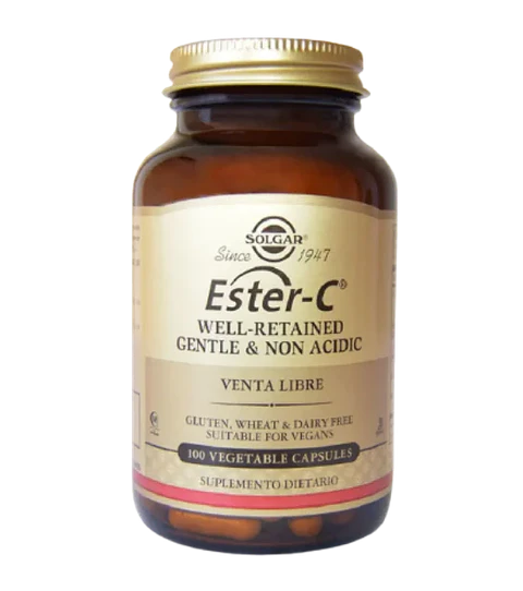 Ester C well Retained Gentle & Non Acidic Solgar 100 Cápsulas