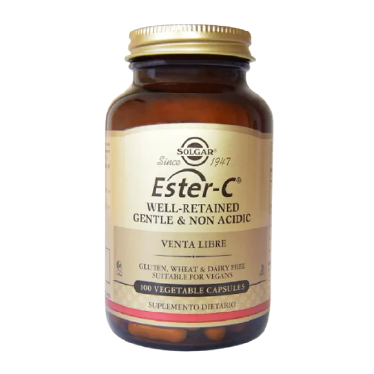 Ester C well Retained Gentle & Non Acidic Solgar 100 Cápsulas 1
