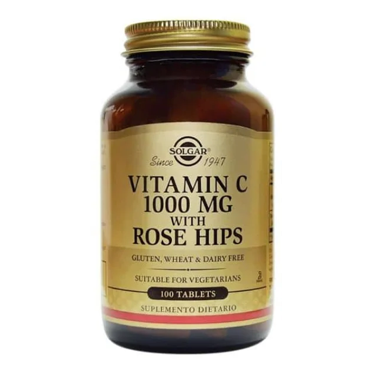 Vitamina C 1000mg with Rose Hips Solgar 100 Tabletas 1