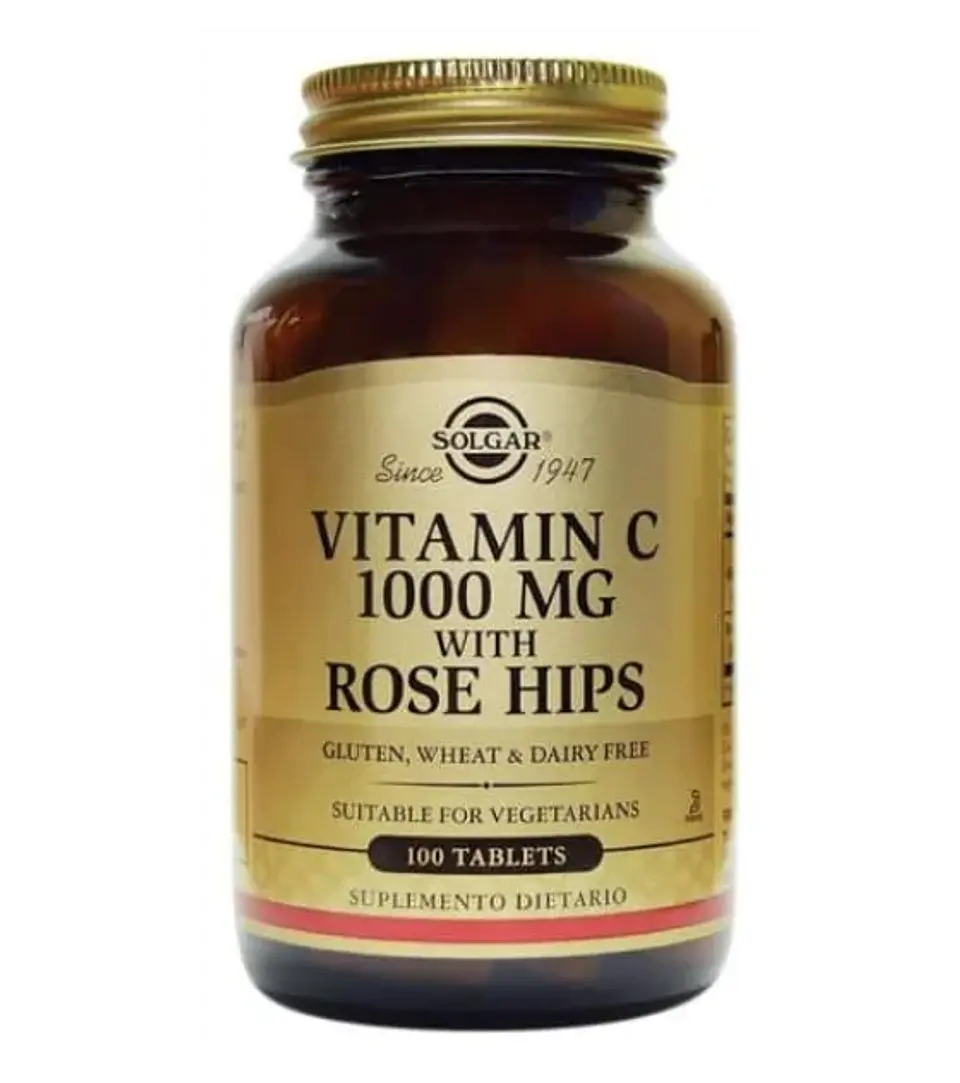 Vitamina C 1000mg with Rose Hips Solgar 100 Tabletas 1