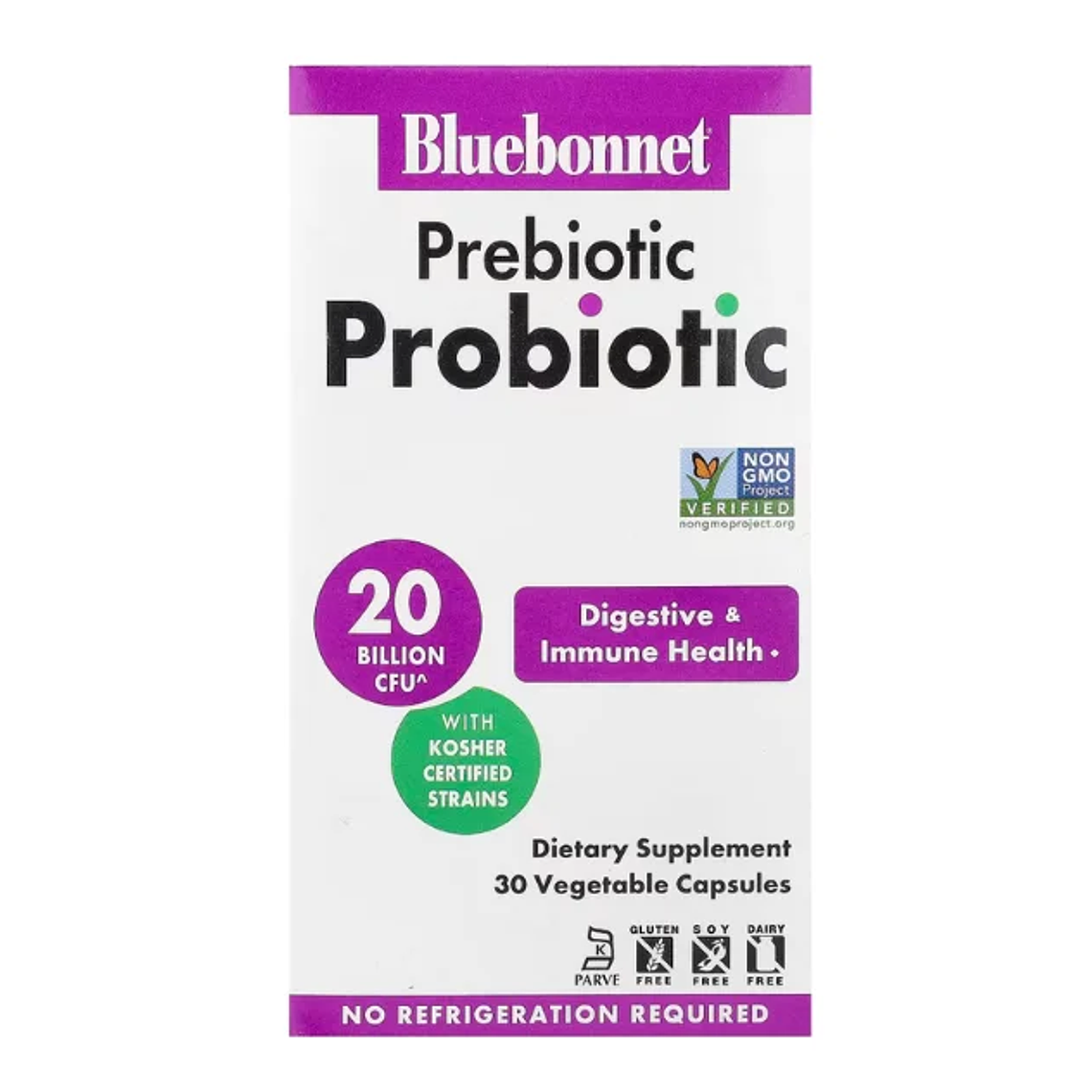 Prebioticos y Probioticos 20 billones 30 Cápsulas Bluebonnet 1