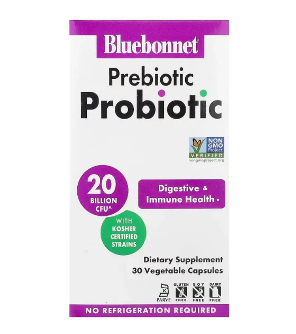 Prebioticos y Probioticos 20 billones 30 Cápsulas Bluebonnet 1