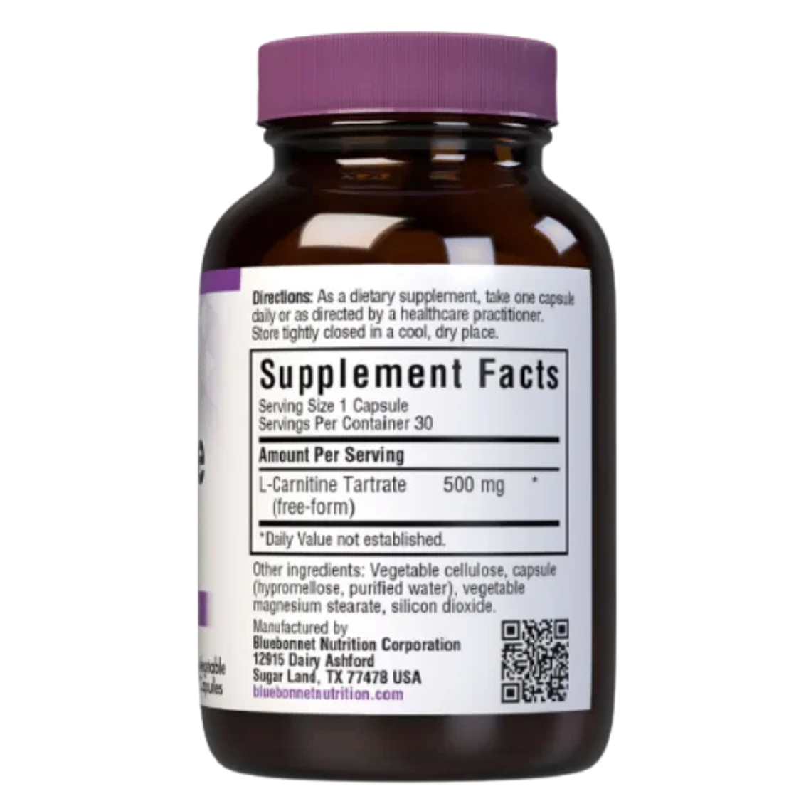 L Carnitina 500 g 60 Cápsulas Bluebonnet  2