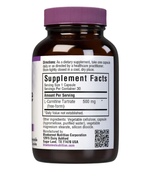 L Carnitina 500 g 30 Cápsulas Bluebonnet 