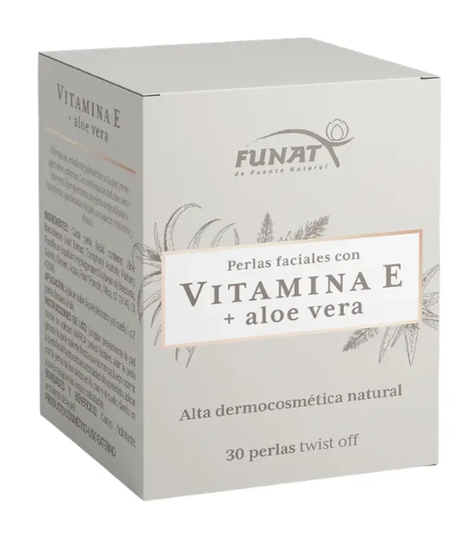 Vitamina E Tópica con Aloe Vera 30 Cápsulas Funat 1