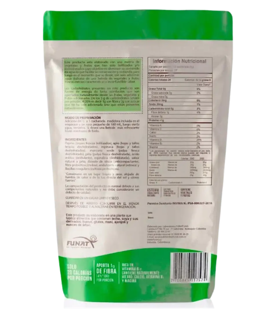 Elixir Verde Con Probioticos Funat 165 Grs 2