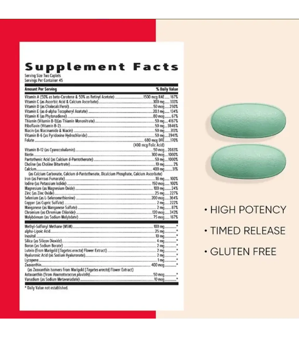 Mutivitamin Active GNC 90 Caplets 2