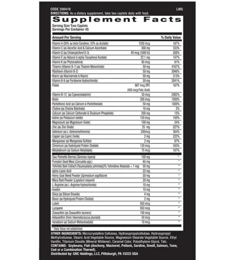 Mega Men Prostate and Virility 90 Caplets GNC 3