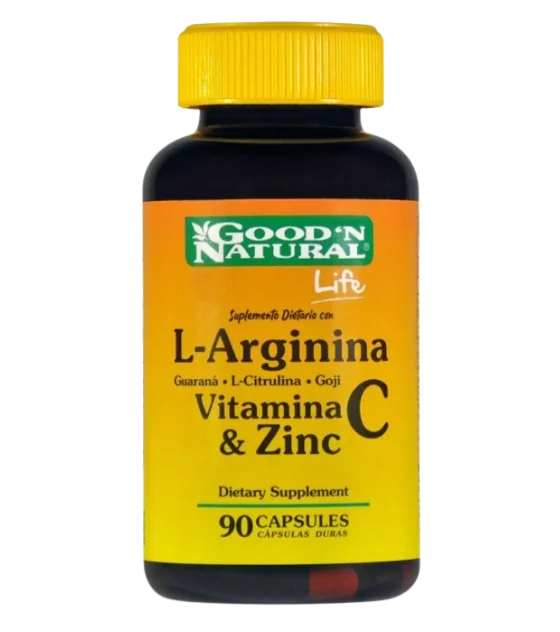 L Arginina Vitamina C y Zinc 90 Cápsulas Good´N Natural