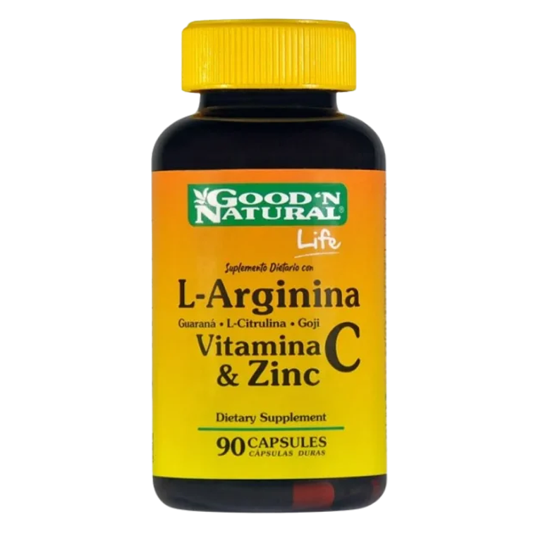 L Arginina Vitamina C y Zinc 90 Cápsulas Good´N Natural 1