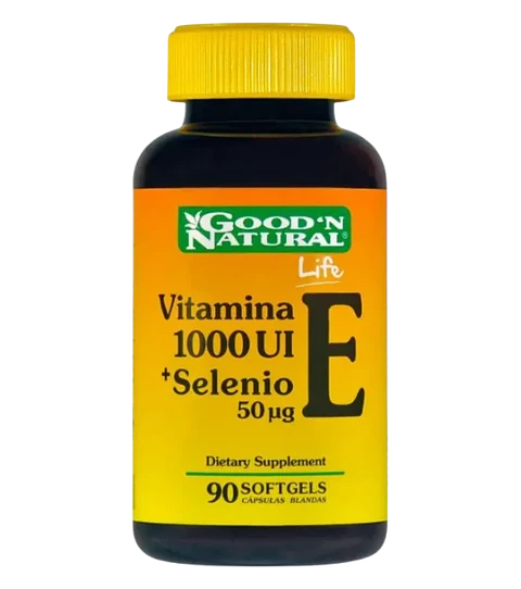 Vitamina E 1000 mas Selenio 90 Softgels Good´N Natural