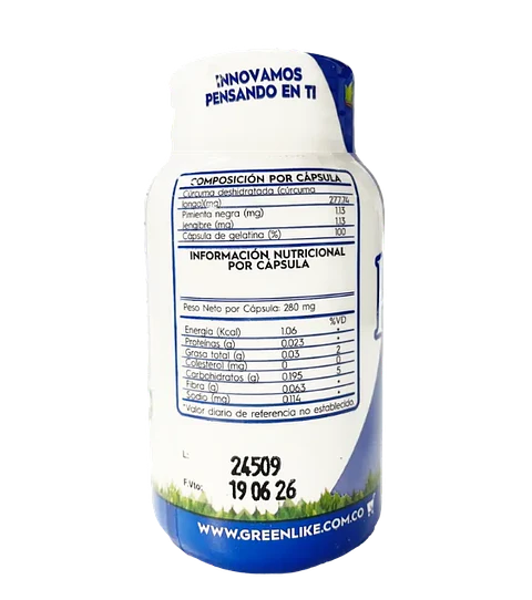 Kurcumin Cúrcuma Turmeric 100 Capsulas